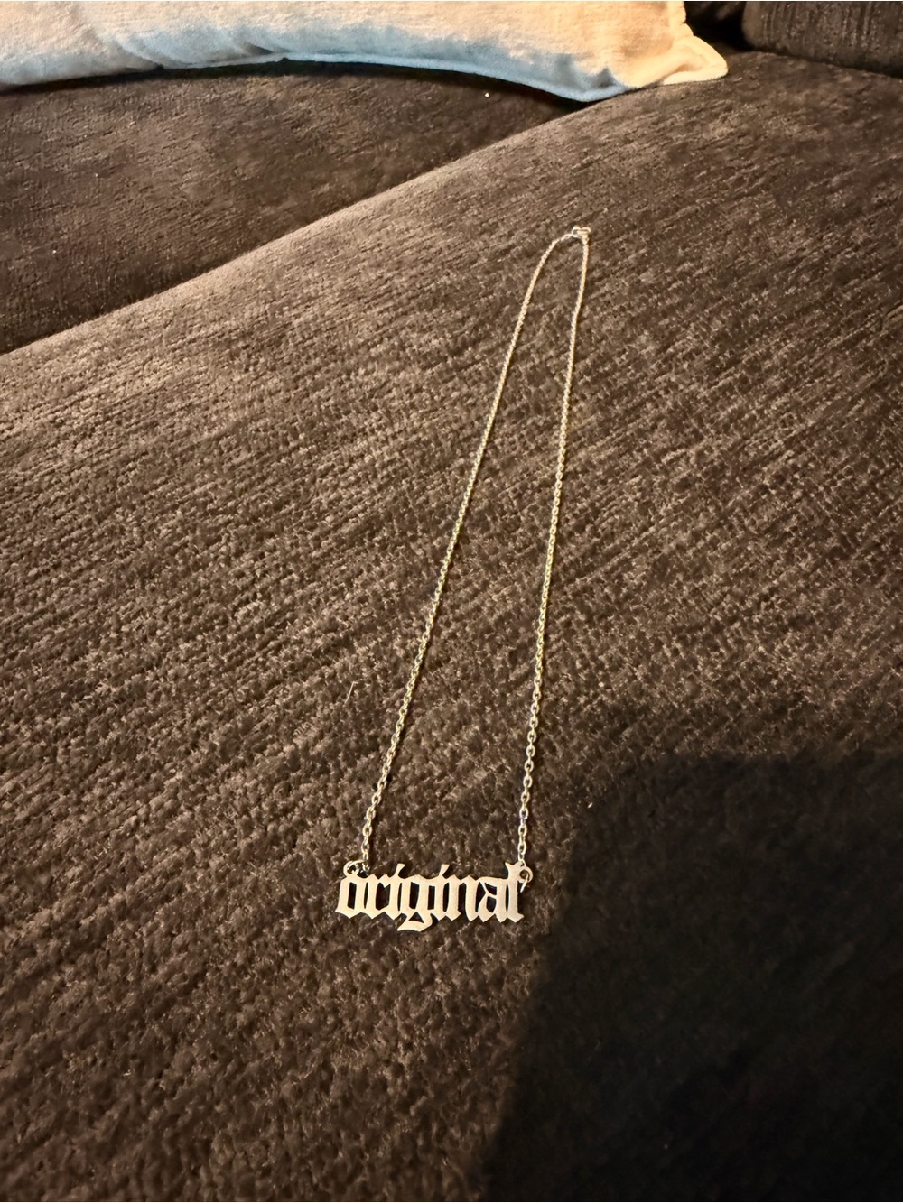 Silver "Original" Script Pendant Necklace - Women Jewelry